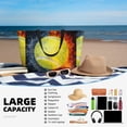 thumbnail image 5 of Balery Tennis Ball In Fire And Water Beach Travel Bag - Water-Resistant, Large Capacity Lightweight Tote with 7 Pockets for Women and Men - Perfect for Beach, Pool, Gym, and Travel, 5 of 7