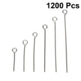 thumbnail image 4 of 1200pcs DIY Fabricación de joyas Accesorio de aguja Acero inoxidable Nueve palabras Aguja Robusta Pernos de ojo abierto para uso artesanal Plata, 4 of 5