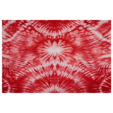 

Ailis Dinng Placemats Set of 4 Durable Polyester Mats for Dinning Table 12 x 18 inch Red Tie Dye