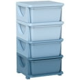 thumbnail image 1 of Qaba 4 Tier Kids Toy Organizer with 4 Plastic Storage Bins, Blue, 1 of 10