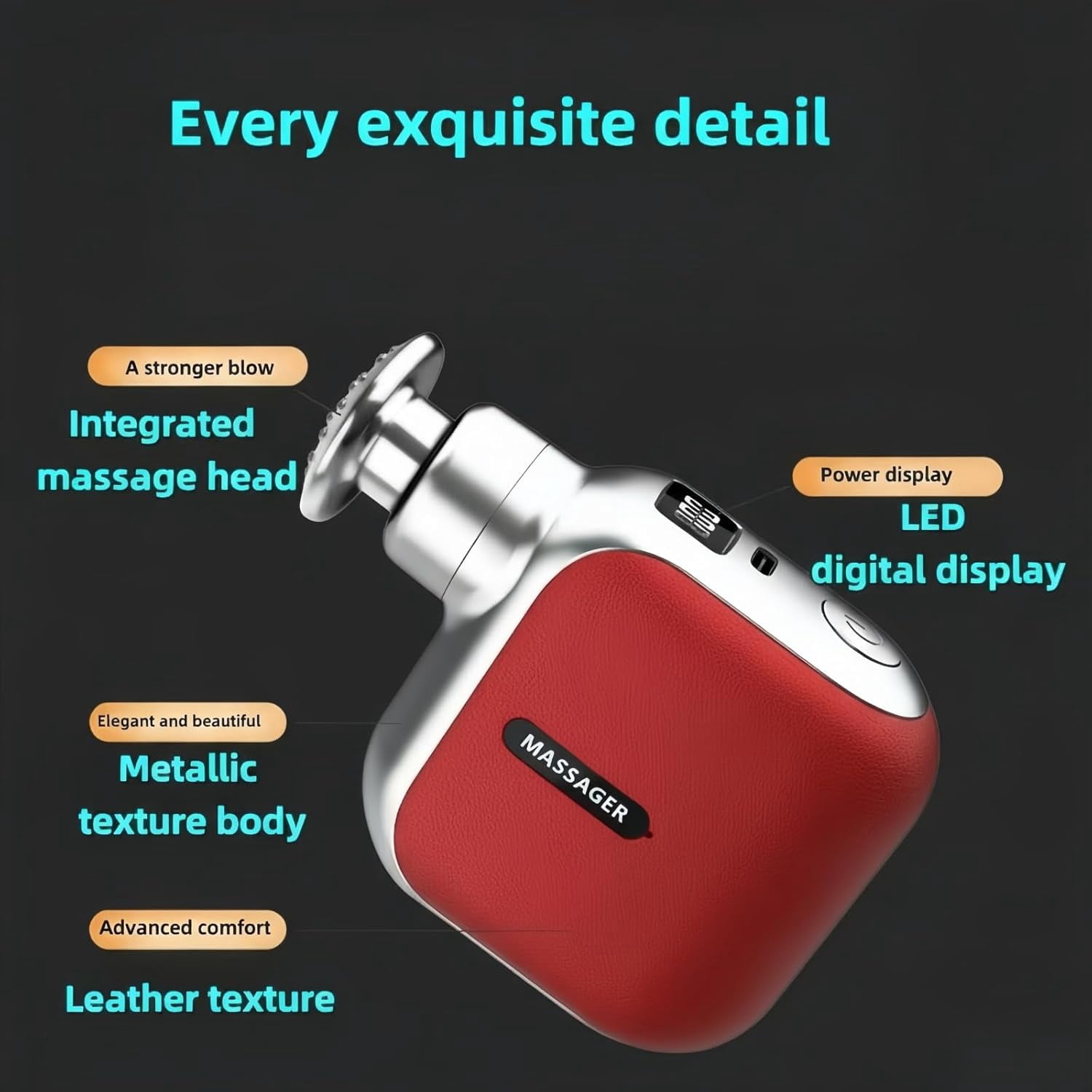 Mini Portable Pocket Massage Gun, Back Massager To Relieve Pain With 6 Speeds And 3 Heads, Detachable Muscle Massager For Travel, Office, And Daily Use, Gift