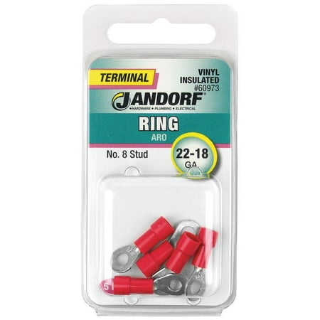 Jandorf 60973 Ring Terminal 22 18 Awg Insulated Tin Plated Copper Jandorf 60973 Ring Terminal 22 18 Awg Insulated Tin Plated Copper