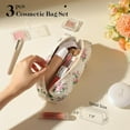 thumbnail image 4 of Delamu Makeup Bag Set, Travel Cases for Women, Cute Zipper Makeup Pouch,Makeup bag organizer 3 Pcs, 4 of 9