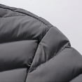thumbnail image 3 of SWSMCLT Men's Hooded Puffer Jacket Lightweight Down Jacket Detachable Hood Travel Bubble Coat Quilted Full Zip Slim Fit Padded Puffy Puff Hooded Fold Up Packable Winter Grey 40, 3 of 5