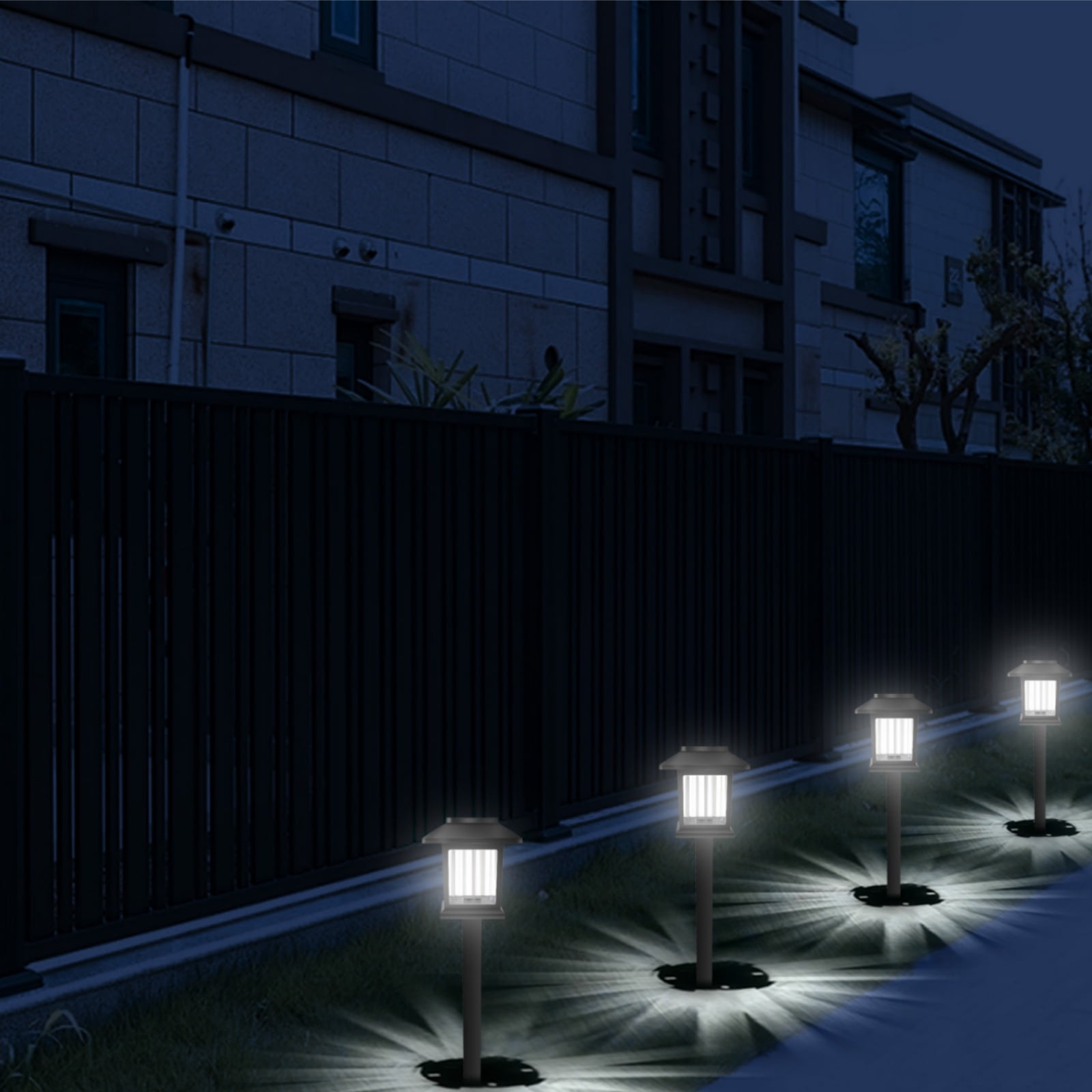 Jinyi Walkway Solar Lights Outdoor, 12 Pack White Light LED Waterproof Solar Outdoor Lights Outside Garden Landscape Walkway Path Yard Lawn Decor