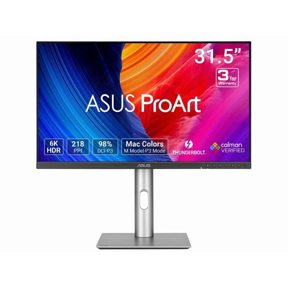 Asus ProArt PA32QCV 32" Class 6K LED Monitor - 16:9 - 31.5" Viewable - In-plane Switching (IPS) Technology - LED Backlight - 6016 x 3384 - 1073.7 Million Colors (10-bit) - Adaptive Sync - 400 Nit -...