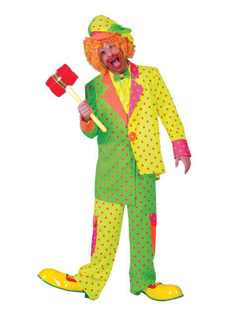 Mens Ladies Clown Kit Hat Bowtie Waistcoat Rainbow Carnival Fancy Dress Costume 
