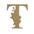 thumbnail image 1 of Wooden Letter Unfinished, Floral Times Font, Craft Cutout, 1 of 2
