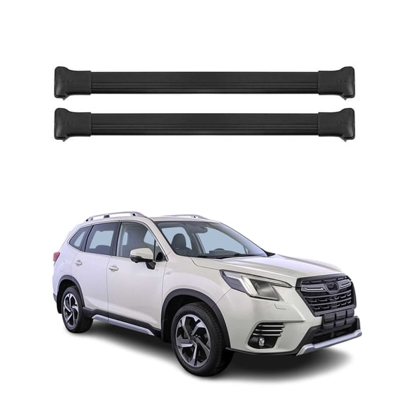Roof Rack Cross Bars Luggage Carrier for Subaru Forester 2025-2026 Alu Black