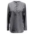 thumbnail image 4 of WTXUE Womens Vintage Corduroy Shirts Button V Neck Top Long Sleeve Tops Oversized Casual Knitted Pullover Loose Fit Comfy Trendy Basic Pullover Sweatshirts Tunic Sweatshirts Grey Xl, 4 of 5