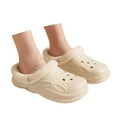 thumbnail image 3 of Slippers for Women,Cozy Clog Slippers Thick Sole Detachable Shoes Indoor Outdoor Comfortable Casual Wear,Womens Slippers,Beige,6, 3 of 6