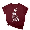 thumbnail image 1 of Tops de Cuello Alto para las Mujeres Amante Impreso Camiseta Cuello Redondo Manga Corta, Poliéster Spandex, 1 of 7