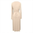 thumbnail image 5 of Yuyuzo Robes de Printemps pour Femmes 2025 Robe Chandail à Manches Longues à Col Ras du Cou Robe en Tricot Côtelé Fluide Coupe Évasée Robes Maxi, 5 of 5