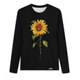 thumbnail image 3 of Long Sleeve Shirts for Women Sunflower Graphic T Shirt Long Sleeve Crewneck Pullover Tops Cute Casual Cotton Tee Tops Loose Blouses Long Sleeve Tops, 3 of 3