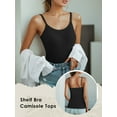 thumbnail image 2 of Anygrew Womens Tank Tops with Built in Bra Summer Adjustable Spaghetti Straps Camisole Ribbed Cami Tanks, 2 of 5