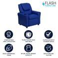 thumbnail image 4 of Contemporary Blue Vinyl Kids Recliner with Cup Holder and Headrest, 4 of 9