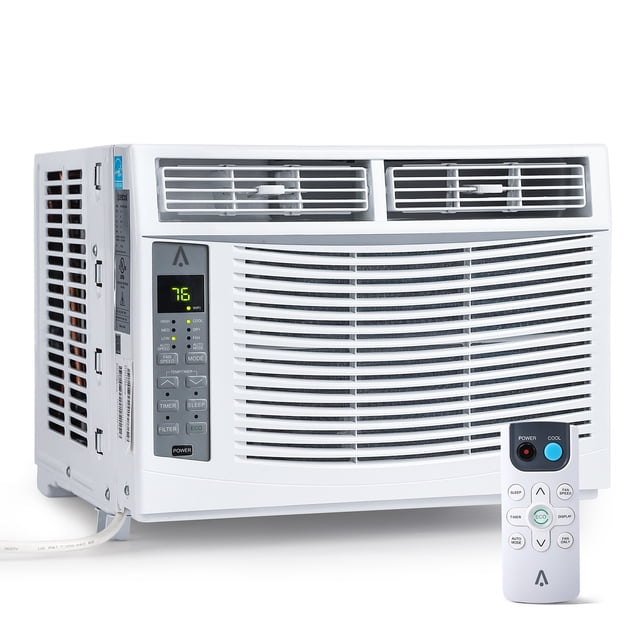 Smart Window Air Conditioner 6000 BTU - Fast Cooling, Quiet 50dB, Energy Efficient, Dehumidifier, Remote & App Control, Easy Installation, 110-115V - WiFi Enabled