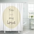 thumbnail image 1 of ABPHQTO Caligrafía Eres mi amor Inscripción romántica I Día Dibujado Gráfico Saludo Mano Cortina de ducha Cortina de baño 165x180 cm ABPHQTO PKNMT66x72Shower-11743, 1 of 2