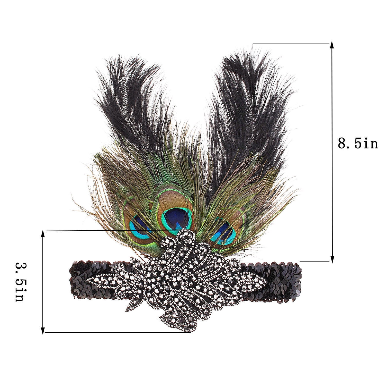 Peacock Feather headband Accessories Great Gatsby~Halloween Party KT00168