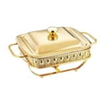 thumbnail image 3 of Juego de calentador de agua para catering rectangular, resistente y con tapa. Oro, 3 of 9