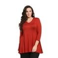 thumbnail image 6 of Women's Plus Size 3/4 Sleeve V-neck Tunic, 6 of 8