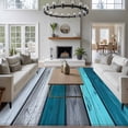 thumbnail image 3 of 6'x9' Area Rugs, Farmhouse Aqua Blue Grey Indoor Outdoor Area Rug for Living Room Bedroom, Country Vintage Wooden Washable Bathroom Rugs Kitchen Floor Carpet Mats Home Decor Aesthetic, 3 of 8