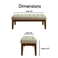 thumbnail image 2 of Elle Decor Claire Mid Century Modern Bench with Tufted Cushion, Truffle Grey, 2 of 6