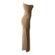 thumbnail image 4 of SAYOO Vestidos Largos para Mujer, Adulto Color Sólido Sin Mangas Un Hombro Plisado Abertura Lateral Slim Fit Vestido Femenino SAYOO  Moda, 4 of 8