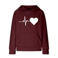 thumbnail image 4 of XQYLOS Girls 𝖶affle-Knit Hoodies Cute Drawstring Pullover Funny Football Graphic Hooded Sweatshirt Game Casual Top, 4 of 8