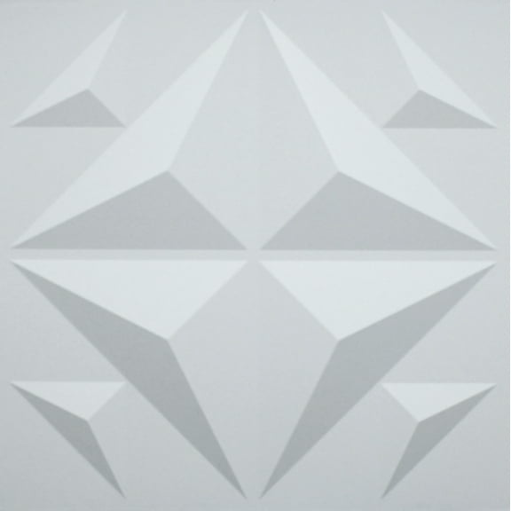 Dundee Deco 3D Wall Panels - Industrial Abstract Paintable White PVC Wall Paneling for Interior Wall Decor, Pack of 10, Covers 26.9 sq. ft