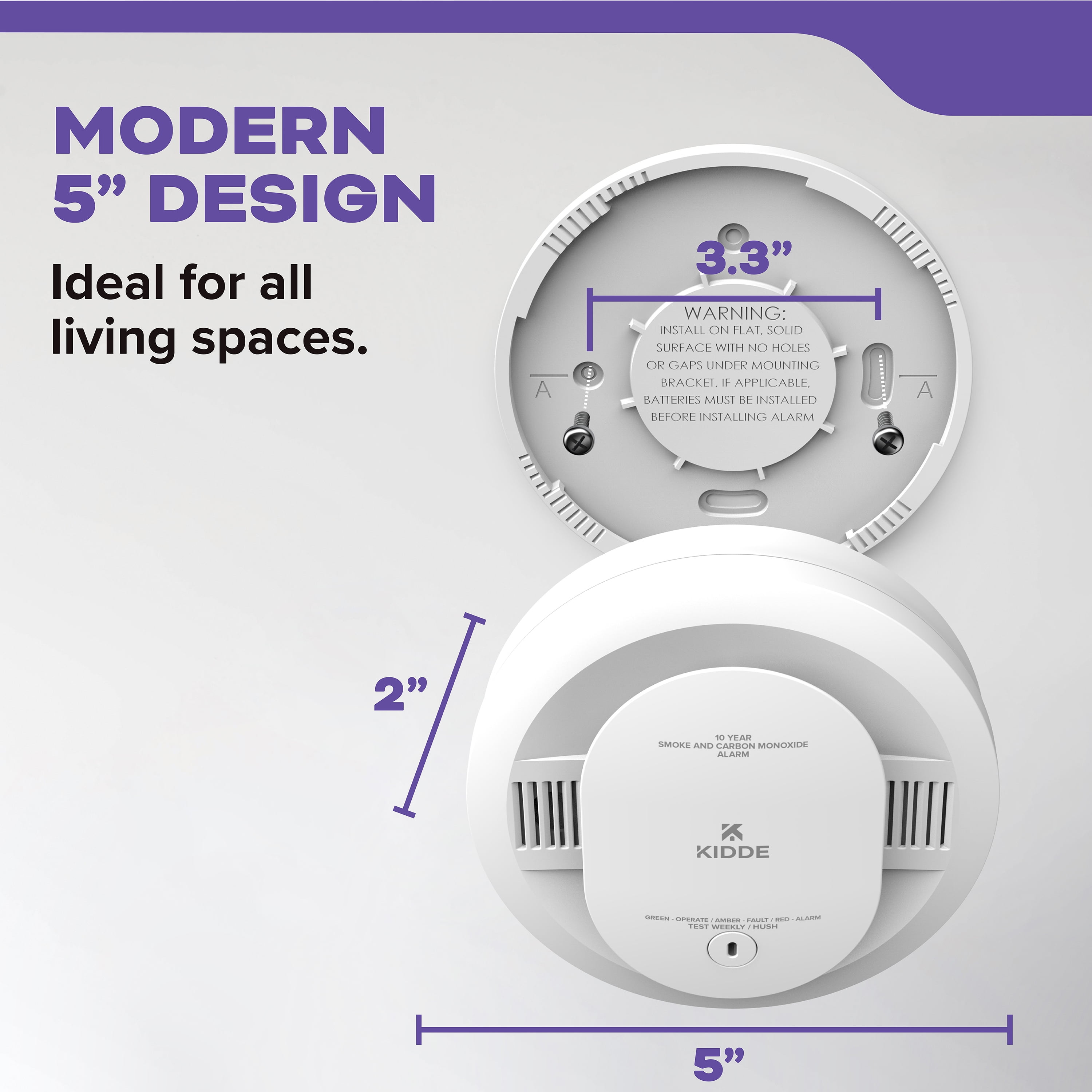 Kidde 10-Year Sealed Lithium Battery-Operated Combination Smoke & Carbon Monoxide Detector