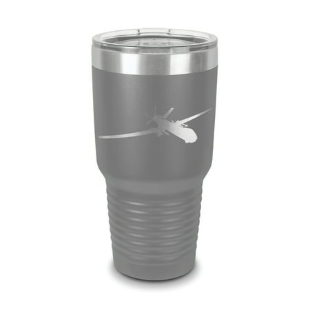 

MQ-9 Reaper Tumbler 30 oz - Laser Engraved w/ Clear Lid - Polar Camel - Stainless Steel - Vacuum Insulated - Double Walled - Travel Mug - flying drone uav