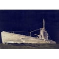 thumbnail image 2 of PI Studio 32x23 White Modern Wood Framed Museum Art Print Titled - Blueprint Submarine II, 2 of 4