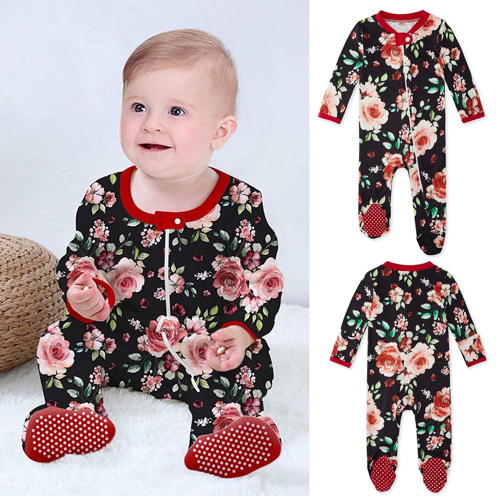 Baby Boys Bodysuit 6 Pcs Rompers Newborn Jumpsuit Cotton Pajamas Long Sleeve Onesies Vests Infant Clothes Outfit Gift 0-3 Months