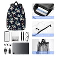 thumbnail image 6 of Goofa Cartoon Sharks Pattern Lightweight Student Backpack for School, Water-Resistant, Adjustable Straps, Fits 15" Laptop, Multiple Pockets for Books, Accessories, 6 of 6