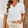 thumbnail image 2 of Womens Tops Under $10 Womens Summer Tops Trendy 2026 Eyelet Button Down V Neck T Shirts Loose Casual Short Sleeve Tshirts Shirts Fashion, 2 of 4