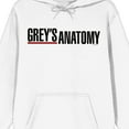 thumbnail image 2 of Grey's Anatomy Logo Long Sleeve White Adult Hooded Sweatshirt-Small, 2 of 4