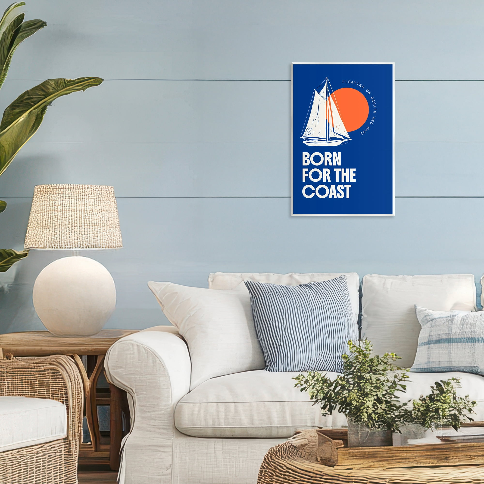 Stupell Industries Born For The Coast Wall Plaque Art, design by Creative Studio