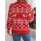 thumbnail image 3 of Suéter navideño feo para mujer, con estampado de renos y copos de nieve, para Navidad, fiestas de Nochevieja, festivo, 3 of 4