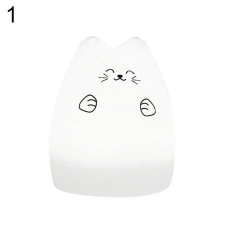

Welling Cute Cartoon Cat Silicone LED Night Light USB Tap Color Changing Bedside Lamp