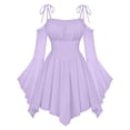 thumbnail image 3 of Scarlet Darkness Womens Renaissance Fairy Dress A Line Boho Corset Dress,Long Bell Sleeves Off-shoulder Dress with Pockets, Comfortable Chiffon, for Ren Fair, Pirate Medival Halloween Themed Party, 3 of 3