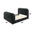 thumbnail image 3 of Acme Kana Eastern King Bed w/LED, Fireplace & TV Cabinet Black Upholstery Velvet, 3 of 7