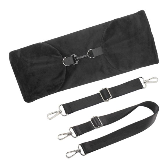 Almohada de viaje rellenable para equipaje extra Funda de almohada en forma de U Accesorios de viaje Negro