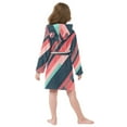 thumbnail image 7 of FORMRS Niños Bathrobe Unisex Hooded Robe Soft Plush Pajamas Sleepwear, Size 7-9T, Pink Geometric, 7 of 7