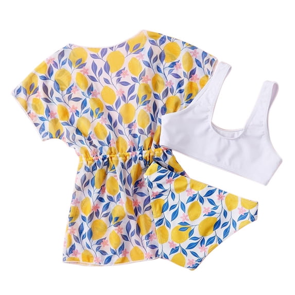 Xinhuaya Kids Girl 3PC Swimsuit Tankini Set Kids Bathing Suit + Bottoms + Smock