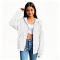thumbnail image 6 of NAISIBABY Girls' Hooded Zip-Up Hoodie, Solid Thicken Jackets Coat Sweatshirts Fashion Kids Clothes White Size 6, 6 of 8
