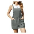 thumbnail image 3 of Asklazy Women's Summer Casual Rompers Bib Short Overalls Loose Jumpsuit Beach Outfits Travel Vacation Clothes, 3 of 10