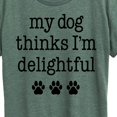 thumbnail image 3 of Instant Message - Dog Thinks I'm Delightful - Women's Short Sleeve Graphic T-Shirt, 3 of 7