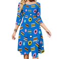 thumbnail image 1 of Vestido de cuello cuadrado de regaliz retro, dulce vestido de verano para mujer, elegante vestido con estampado de cuello halter, dulces de regaliz, dulces, golosinas, bocadillos, 1 of 6