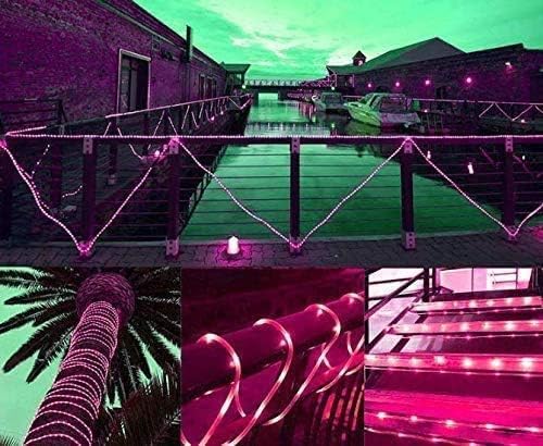 Plug in Rope Lights, 50 LEDs 23ft Waterproof Outdoor String Lights, Warm White Steady Light Copper Wire for Garden, Fence, Party, Wedding Decoration